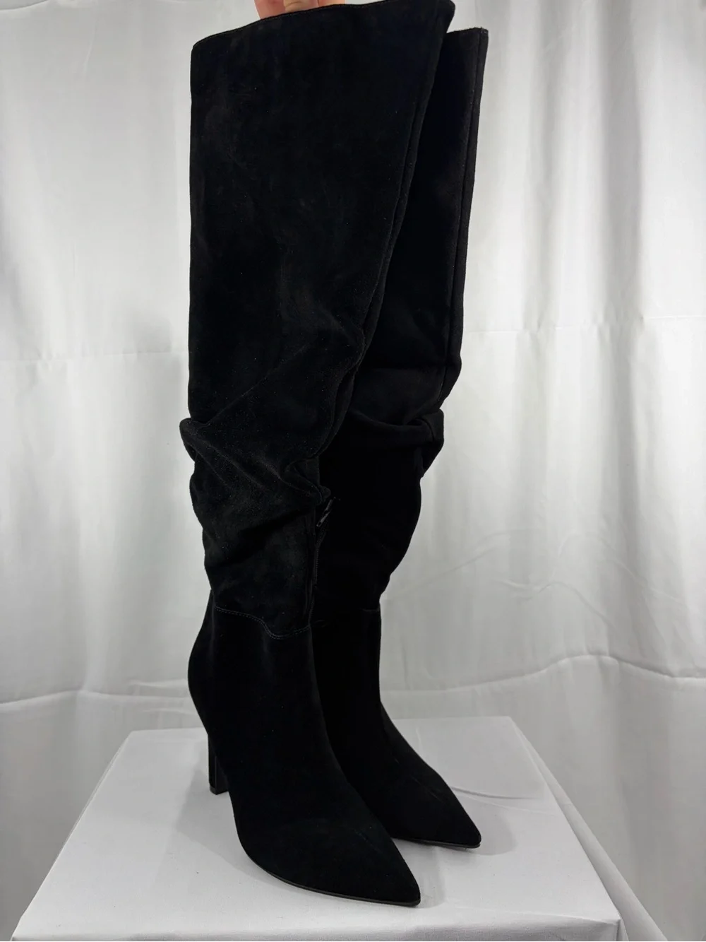 NWT Worthington Women’s Size 7 Black Suede Over-the-Knee Pointed Toe Boots